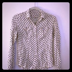 Loft polka dot button shirt
